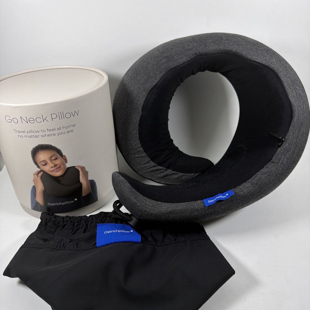 OstrichPillow Go Neck Pillow Luxury Travel Comfort Dark Night - Open Box New